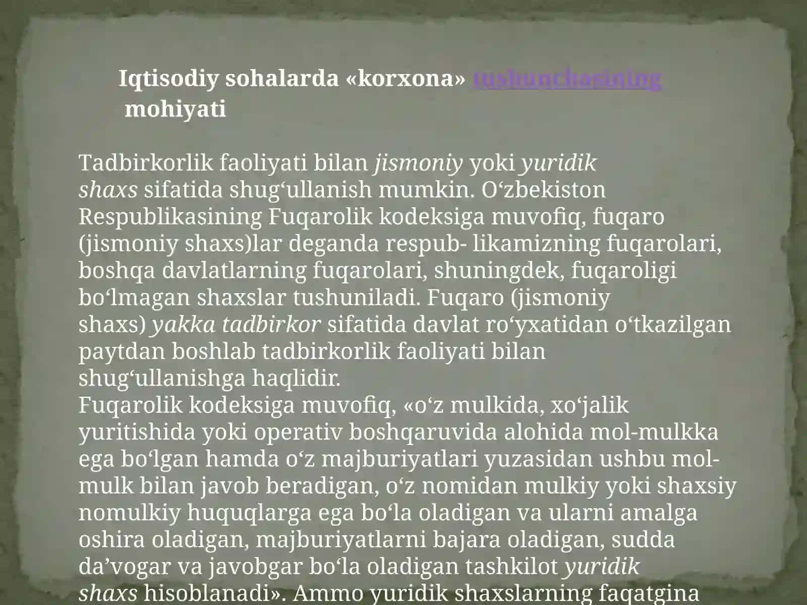 Korxonalarning daromadi va uning shakillanishi 4