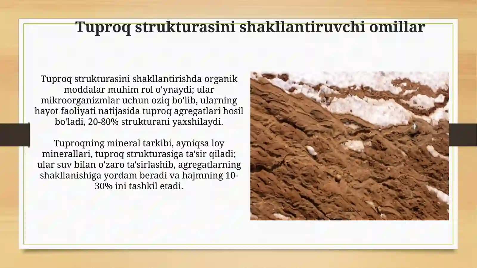 Tuproq strukturasi va unitiklanishyoʻllari 4