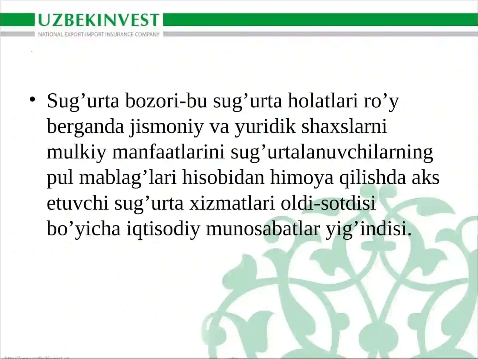 XORIJIY INVESTITSIYALARNI SUG’URTALASH VA TAVAKKALCHILIK 4