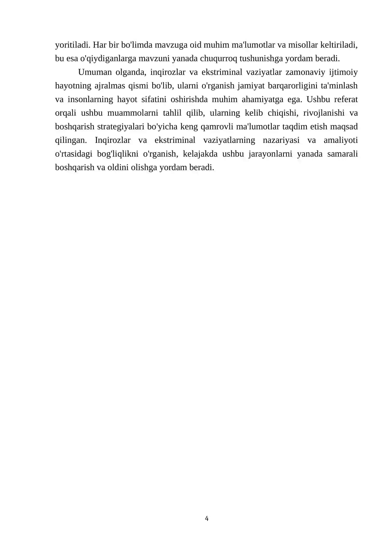Inqirozlar va ekstriminal vaziyatlarning zamonaviy nazariyasi 4