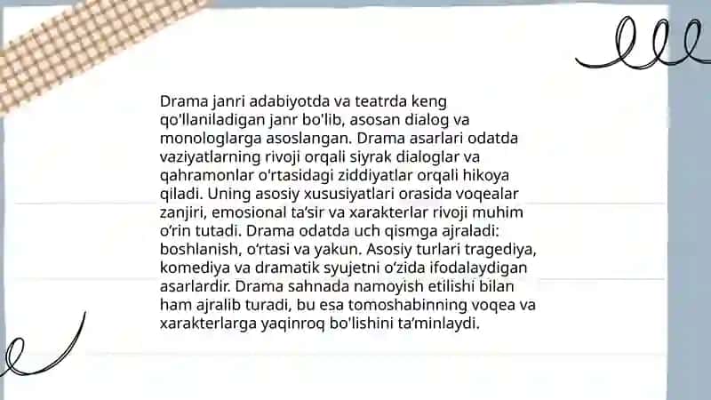 Drama janri xususiyatlari 4