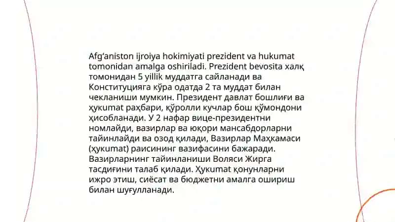 Afgʻaniston davlatining konstitutsiyaviy asoslari 4