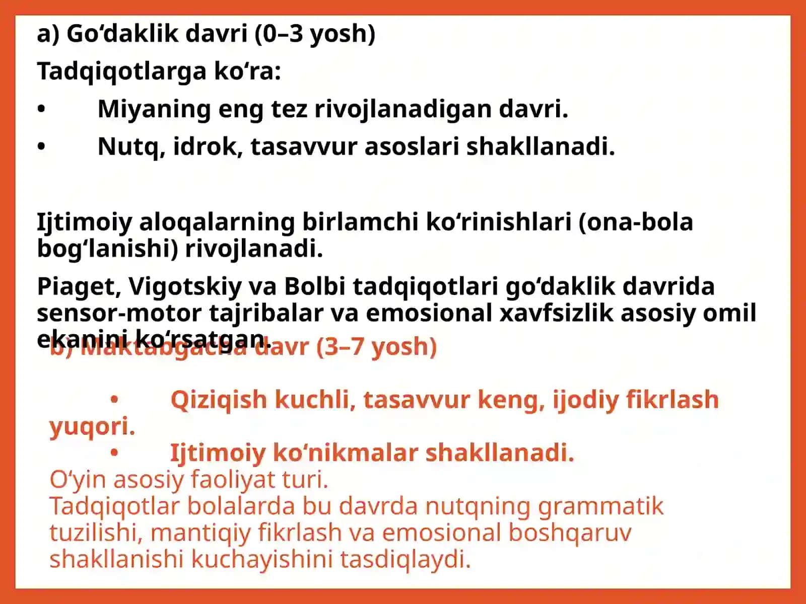 Rivojlanishning yoshga va individual xususiyatlariga oid tadqiqotlar 4