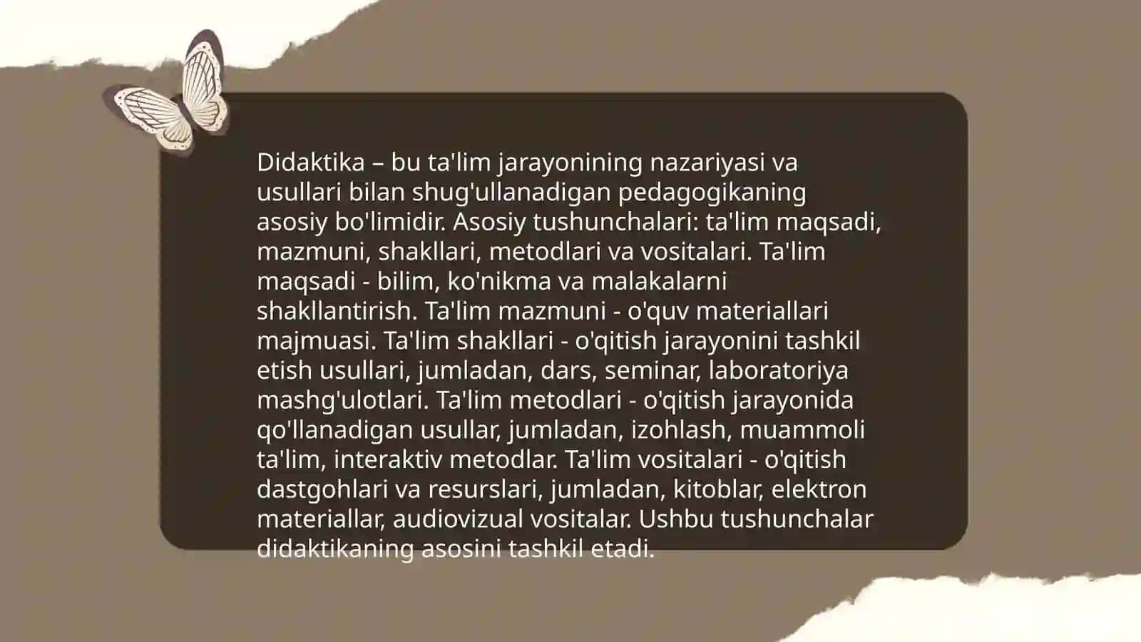 Didaktika ta'lim nazariyasi sifatida.Ta'lim paradigmalari 4