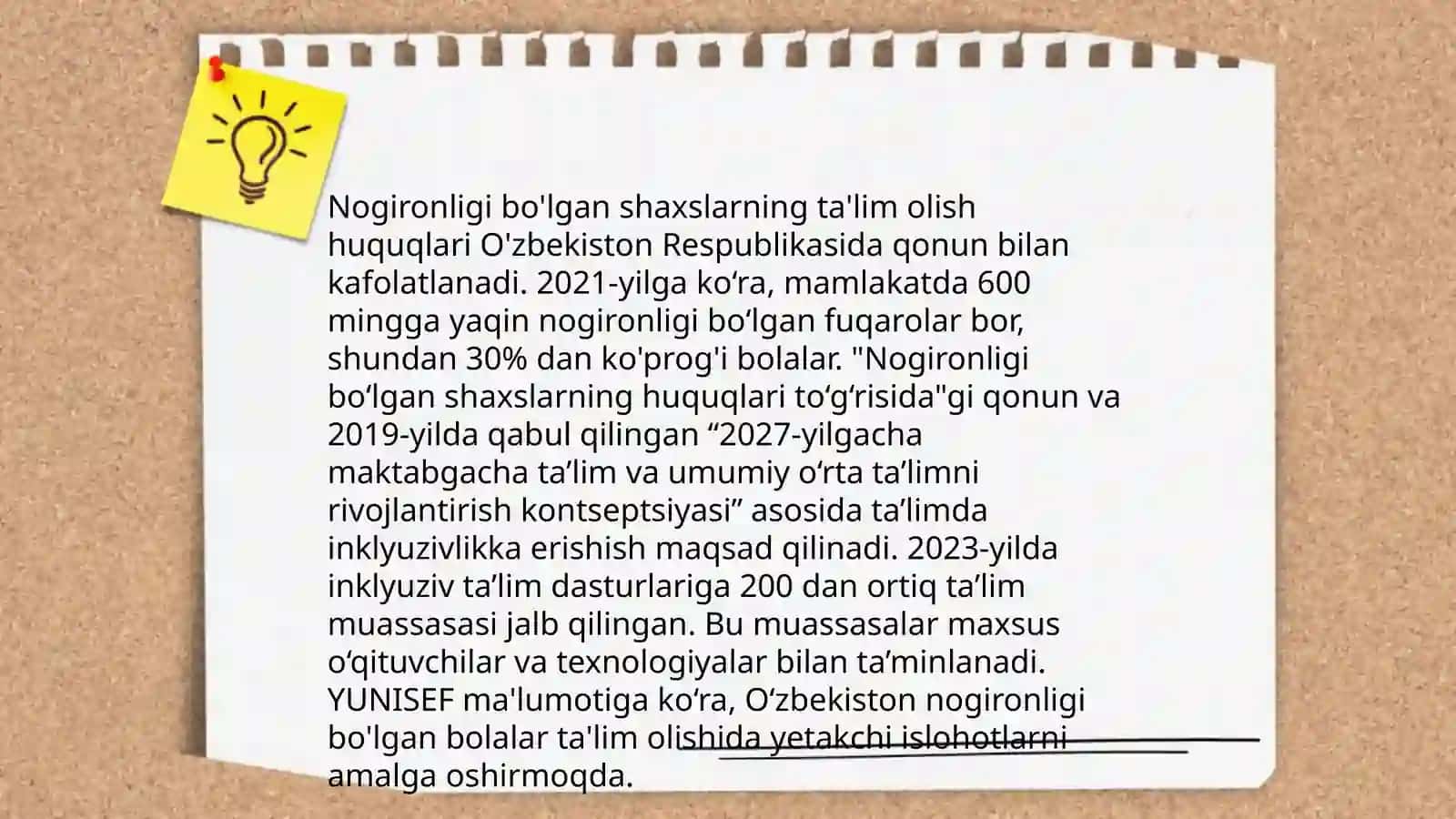 Nogironligi bo'lgan shaxslarning huquqlarini ta'minlashning asosiy vazigalari 4