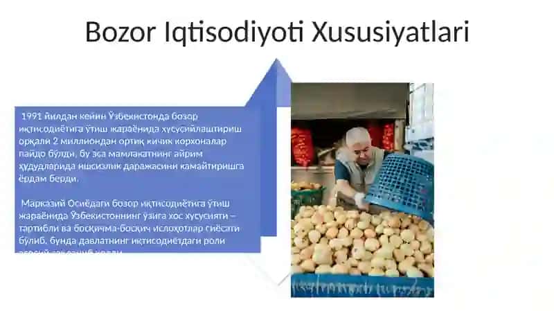 Bozor Iqtisodiyotiga O‘tish Davri va uning O'zbekistondagi xususiyatlari 4