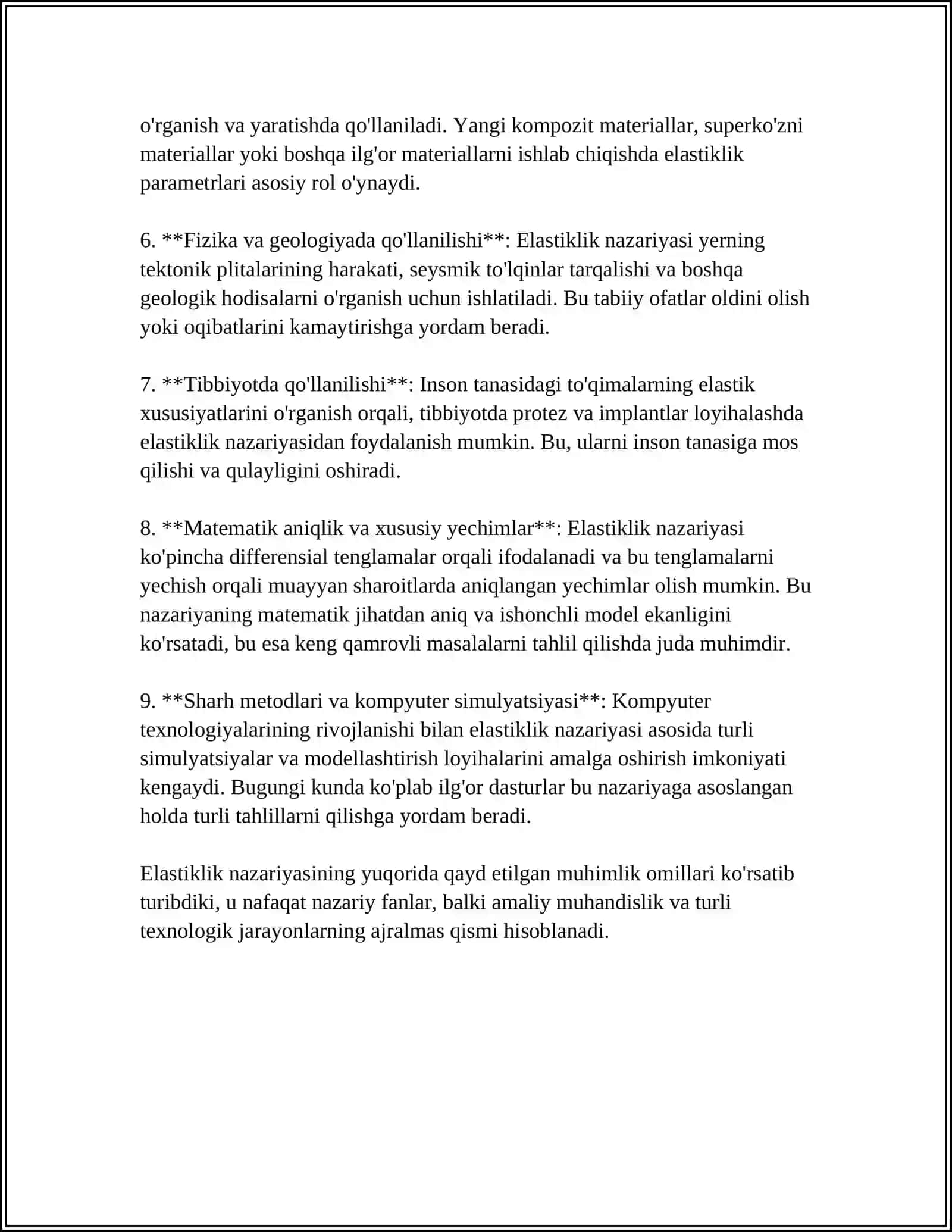 ELASTIKLIK NAZARIYASINING AMALIYOTDA QOLLASH CUSUSIYATLARI 4