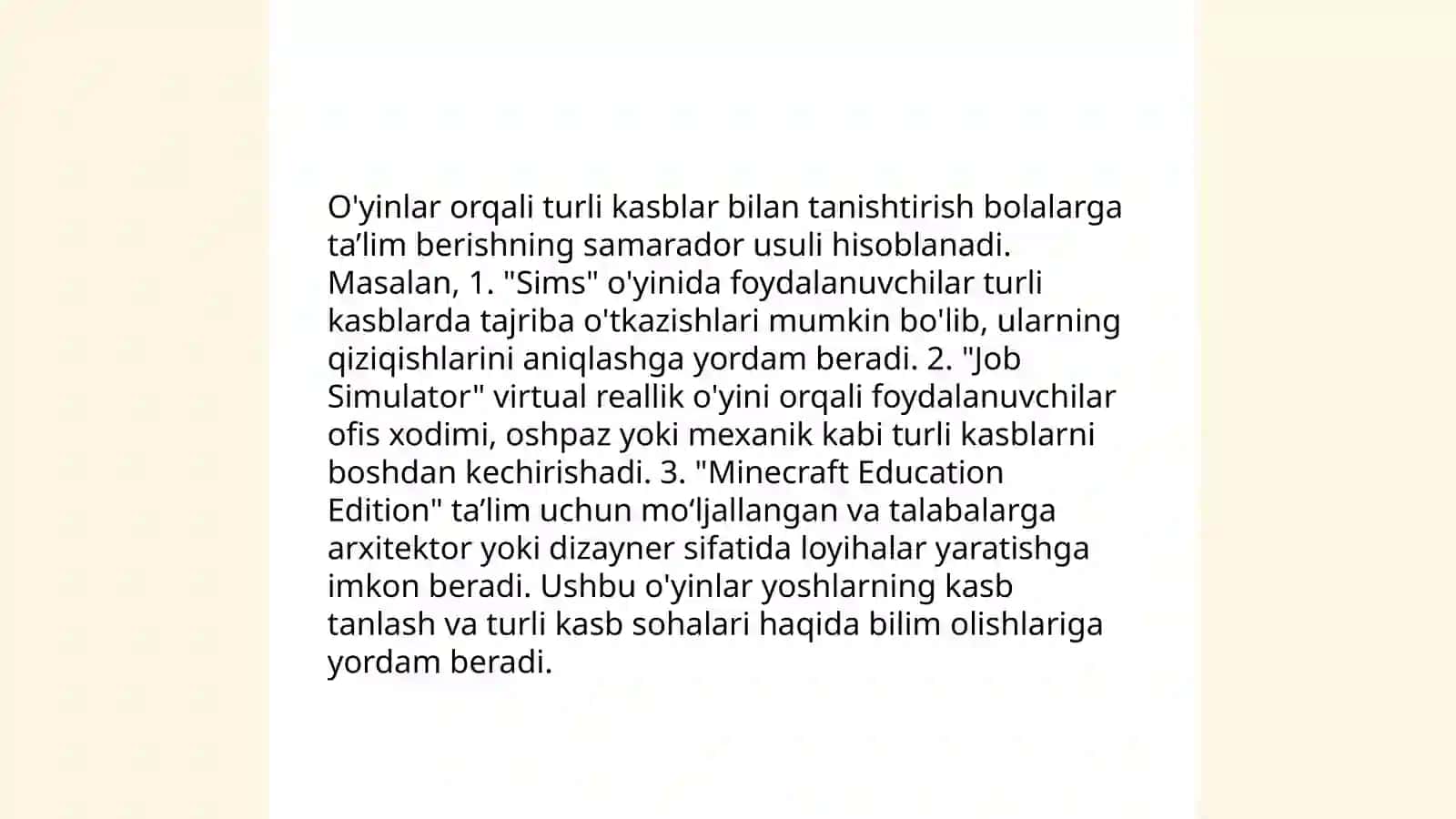 O’quvchilarni kasbga yo’naltirishda o’yinlarning o’rni 4