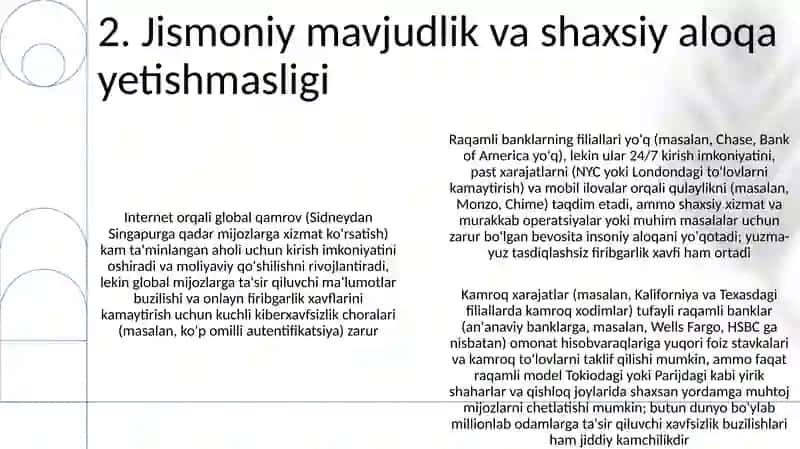 Raqamli banklarning avzalliklari va kamchiliklari 4