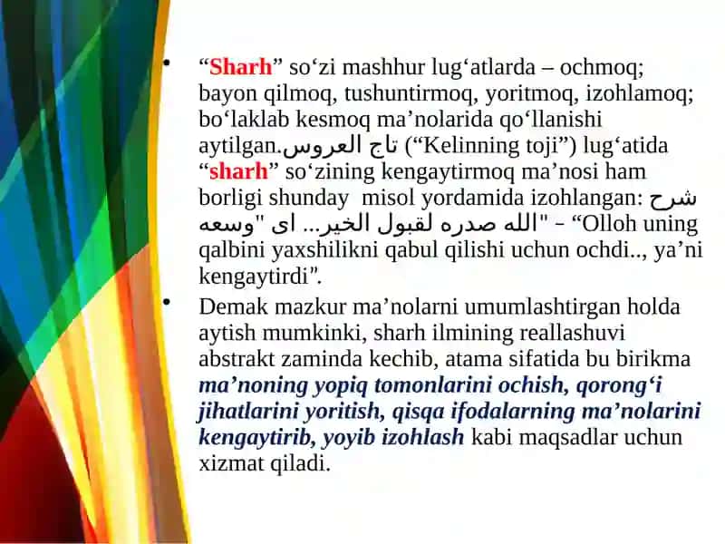 LIRIK ASARLARNI SHARHLASH TAMOYILLARI 4