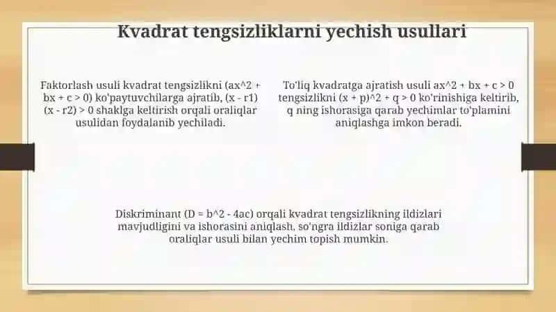 Kvadrat tengsizlik 4