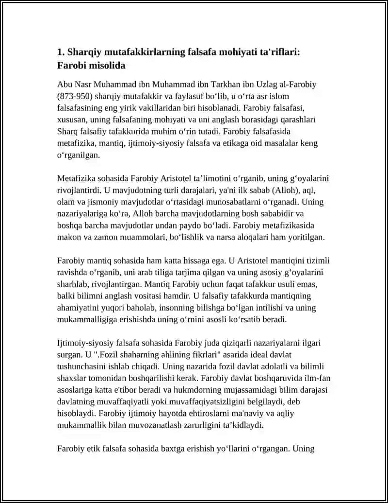FALSAFANING MOHIYATIGA OID SHARQ VA GARB MUTAFAKKIRLARI TARIFLARINI TASNIFLASH VA ULAR BOYICHA PREZENTASIYA TAYORLASH 4