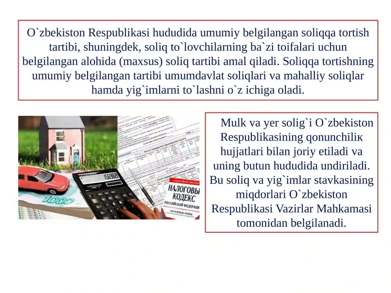 О‘zbekiston Respublikasi soliqtizimisoliqlarningmohiyativaahamiyati 4