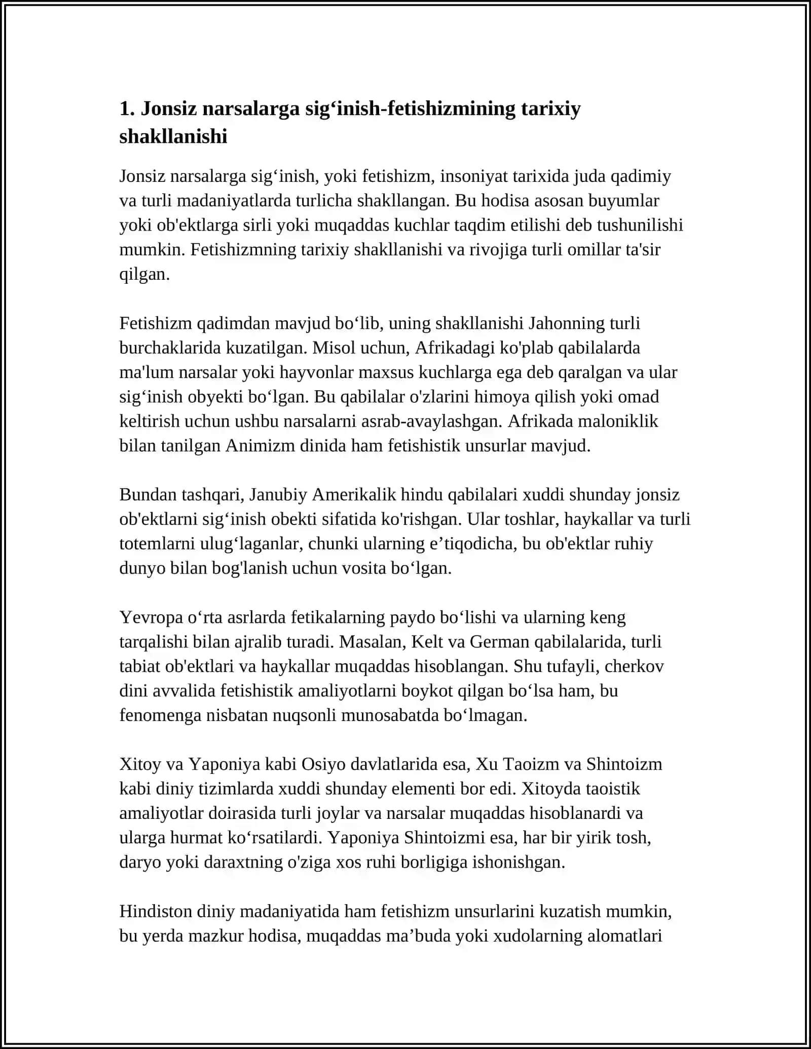 JONSIZ NARSALARGA SIGʻINISH-FETISHIZMNINIG SHAKLLANISHI 4