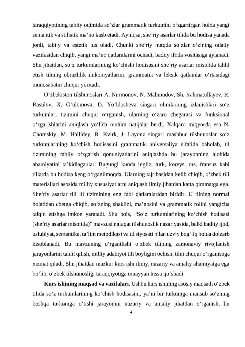 SO’Z TURKUMLARINING KO’CHISH HODISASI (SHEʼRIY ASARLAR MOSOLIDA) 4