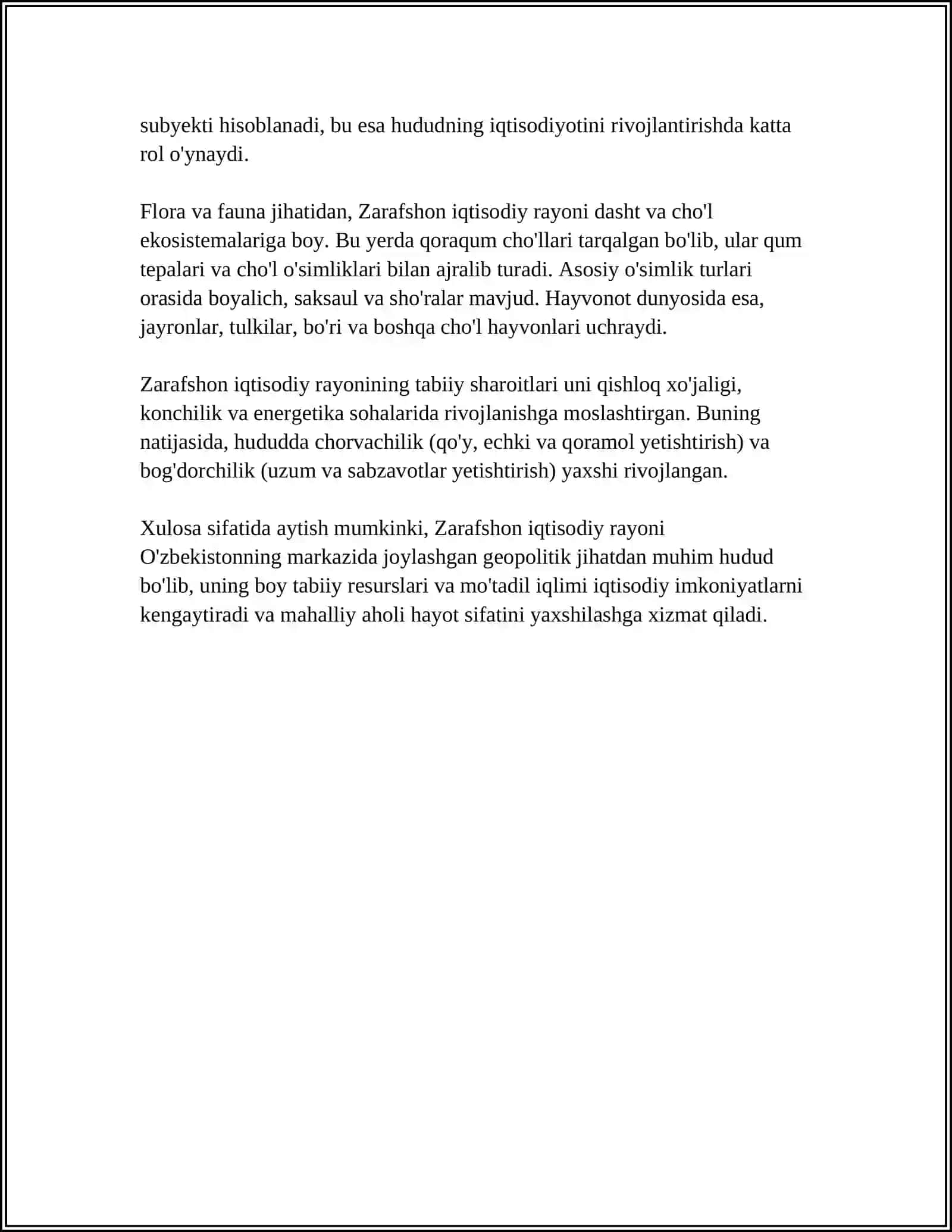 ZARAFSHON IQTISODIY RAYONIDA ISHLAB CHIQARISH KUCHLARINING JOYLASHISHI VA RIVOJLANISH XUSUSIYATLARI 4