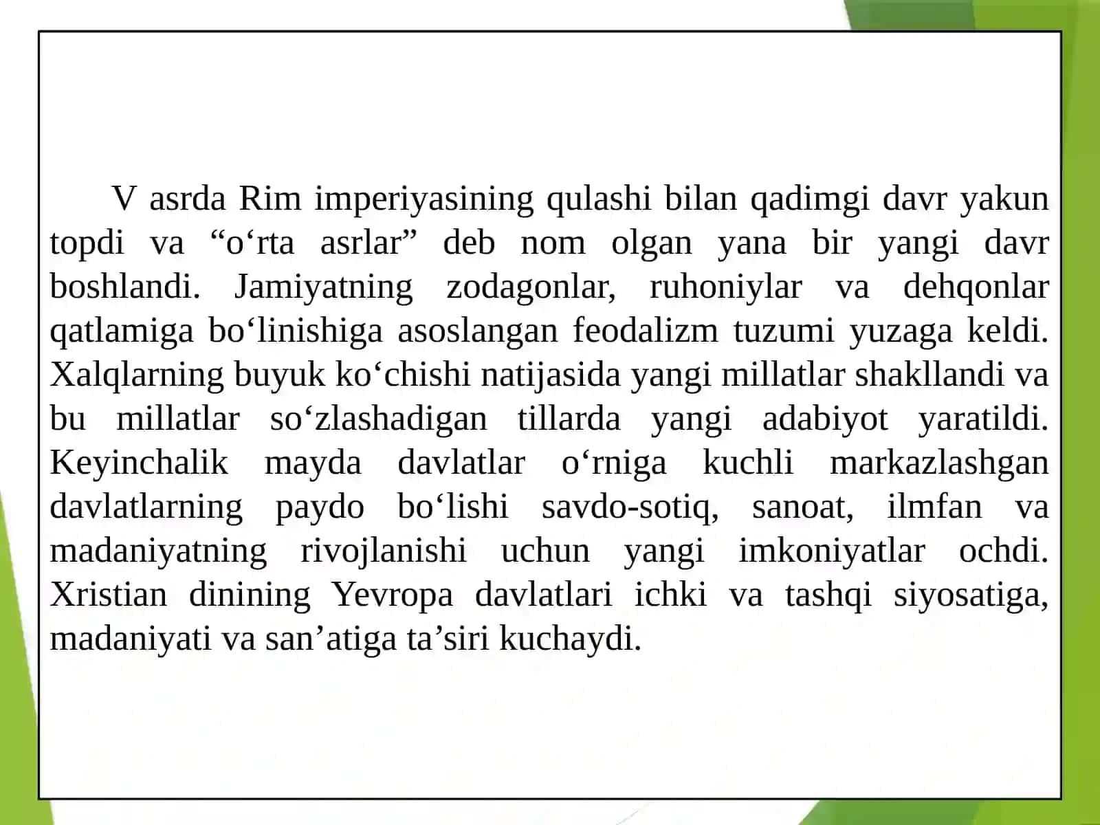 O'rta asrlar tarixi 4