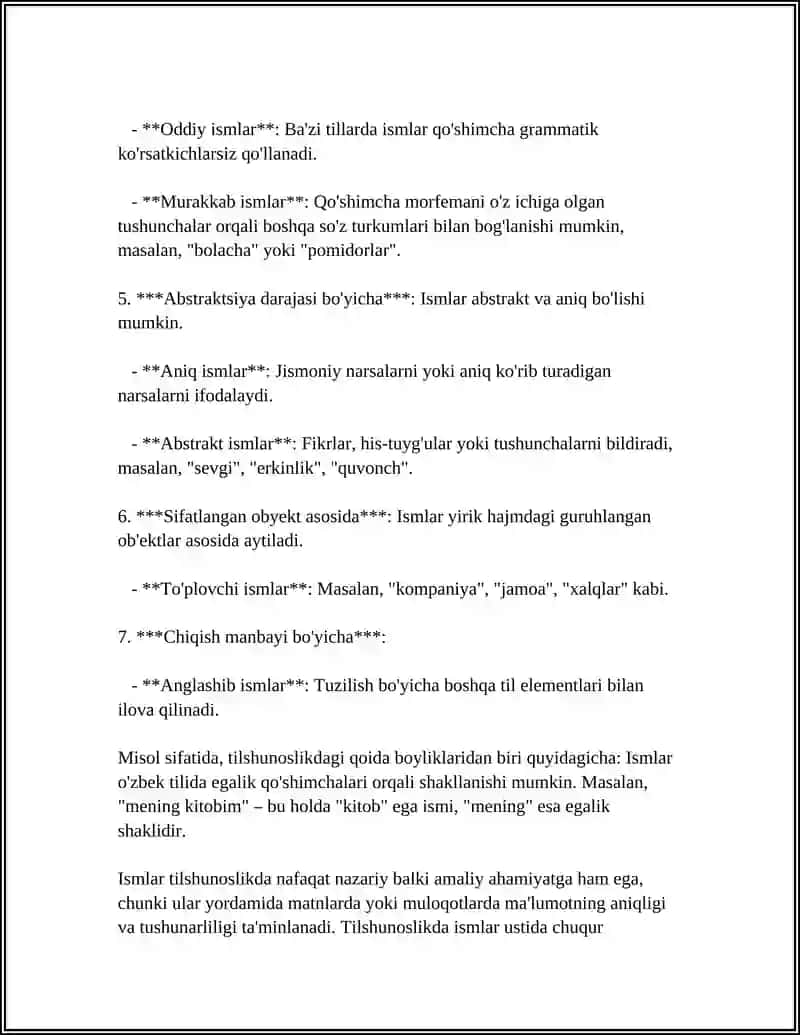 O'ZBEK TILIDA MUSTAQIL SO'Z TURKUMLARI 4
