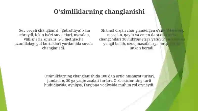 Oʻsimlik koʻpayish elementlarini tuzilishi va tarqalishida ishtirok etuvchi agentlar 4