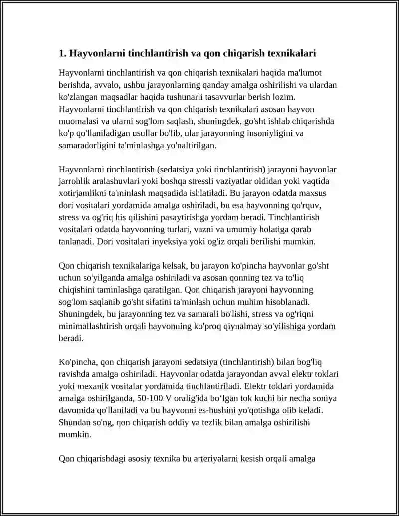 BUZOQ, CHO'CHQA VA QUYONNING TANASINI QAYTA ISHLASH 4