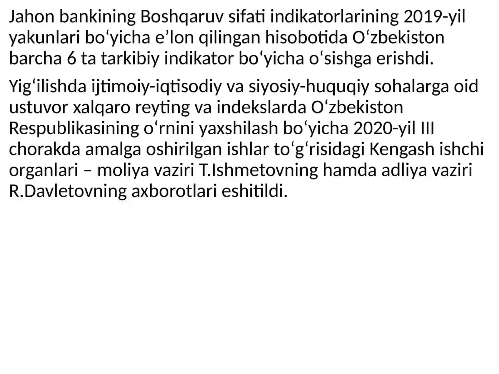 SIYOSIY HUQUQIY SOHADAGI (10TA) USTUVOR XALQARO REYTINGLAR VA ULARGA O’ZBEKISTONNING INTEGRATSIYALASHUVI 4