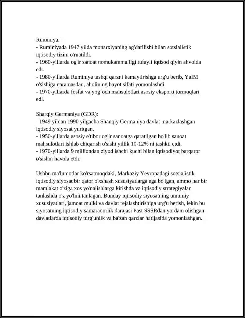 SOTSIALISTIK IQTISODIYOT TO'G'RISIDAGI FIKRLAR MARKAZIY YEVROPA TALIMOTI 4