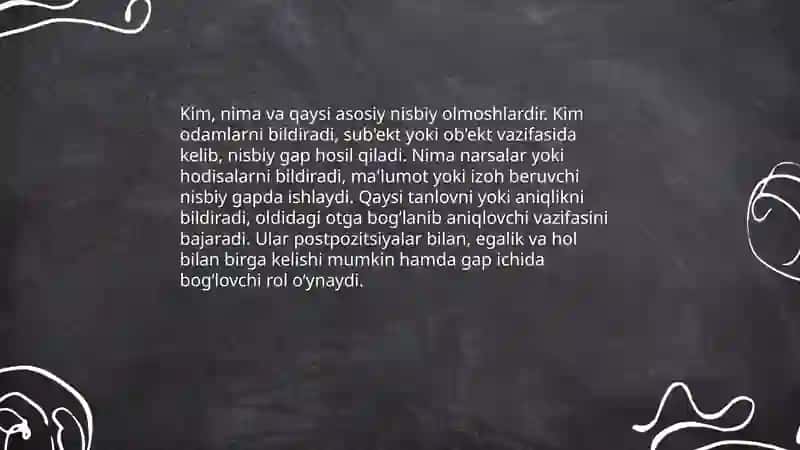 Nisbiy olmosh 4