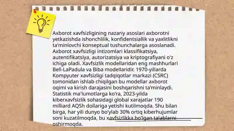 Axborot xavfsizligini ta'minlashning ǵoyaviy-nazariy va huquqiy asoslari 4