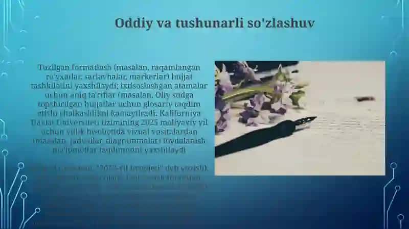 Ish yuritish tili va ayrim hujjatlarning yozilishi 4