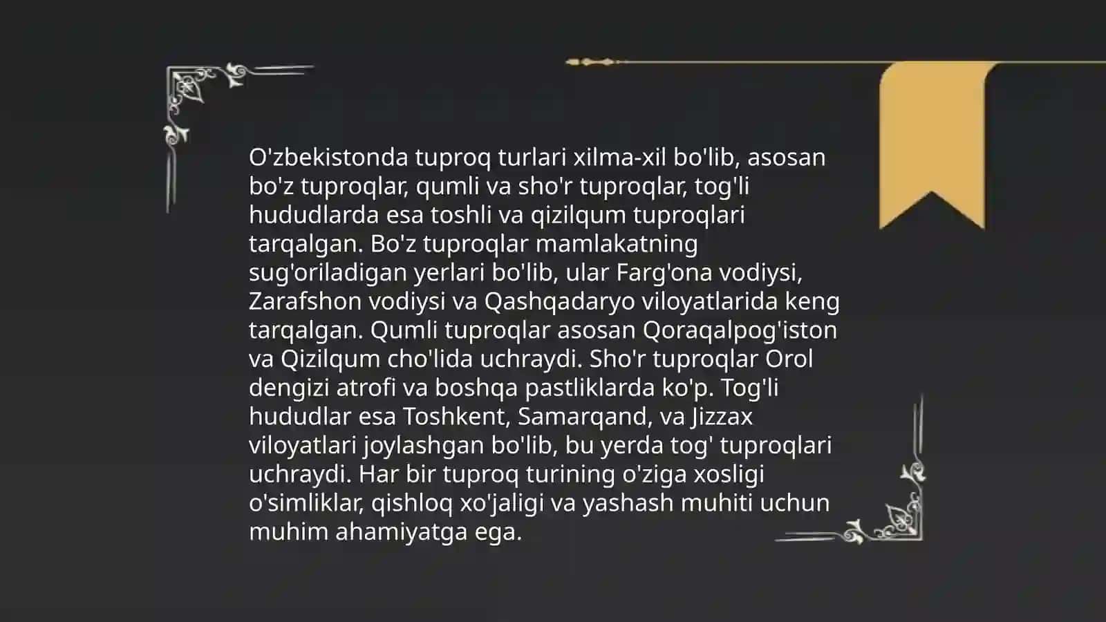 Tuproqlar geografiyasining O'zbekistonda rivojlanishi 4