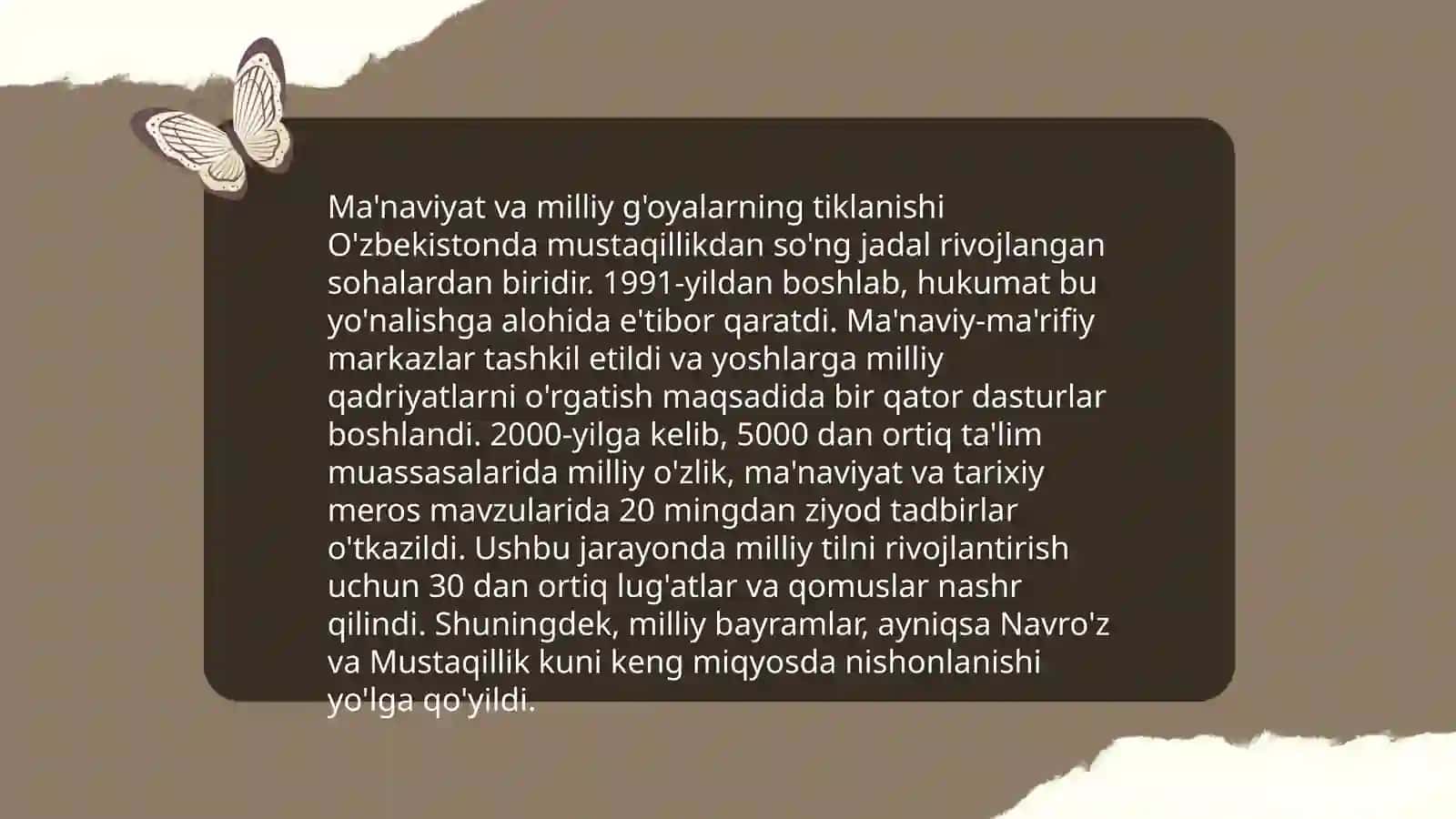 Yangi Ózbekistonda amalga ishirilayotgan ma'naviy ózgarishlar 4