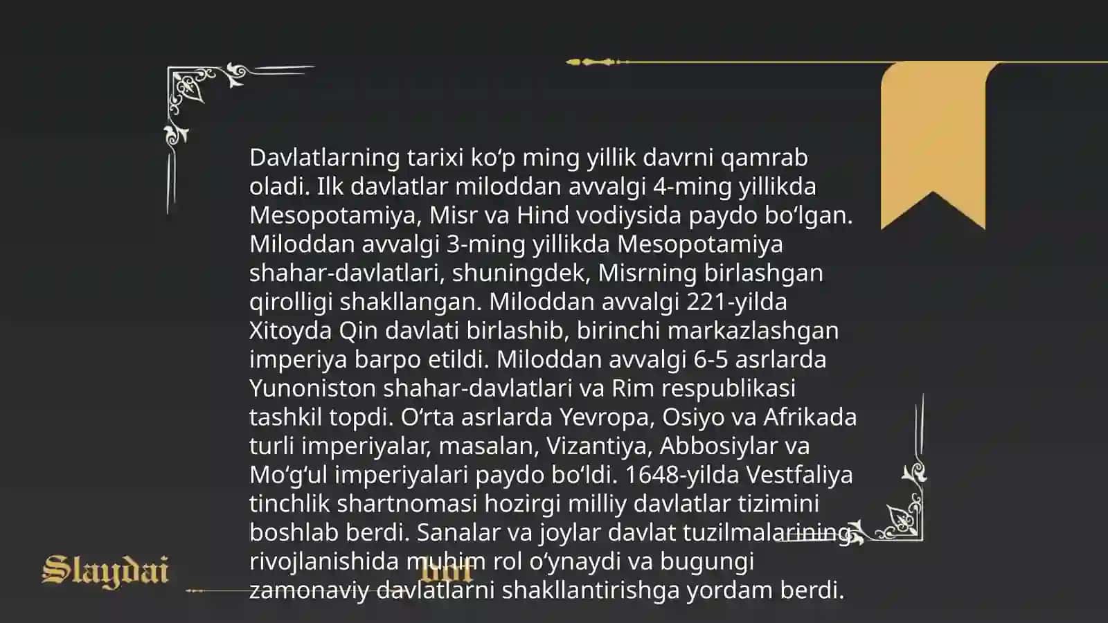 Davlatchilik tushunchasi va uning kelib chiqishi Boshqarish asoslarining shakllanishi 4