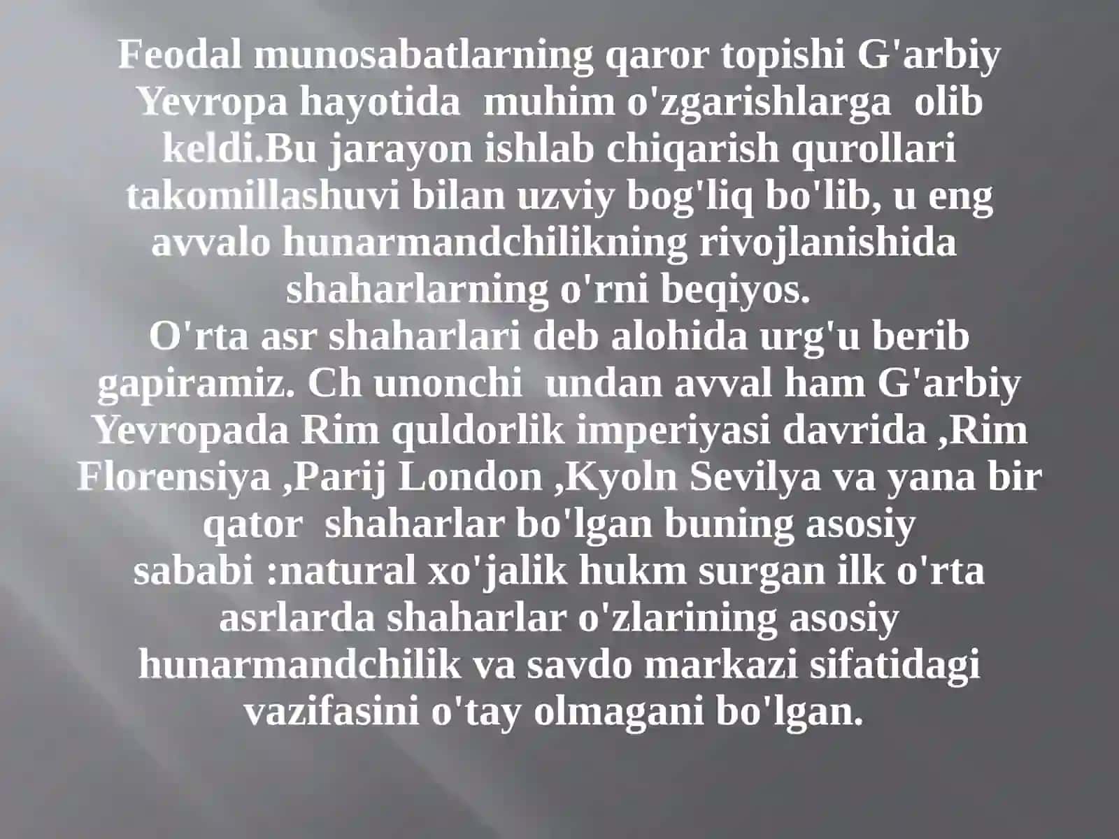 O’rtaasrlarda G'arbiyyevropa shaharlarida hunarmandchilik sexlari 4