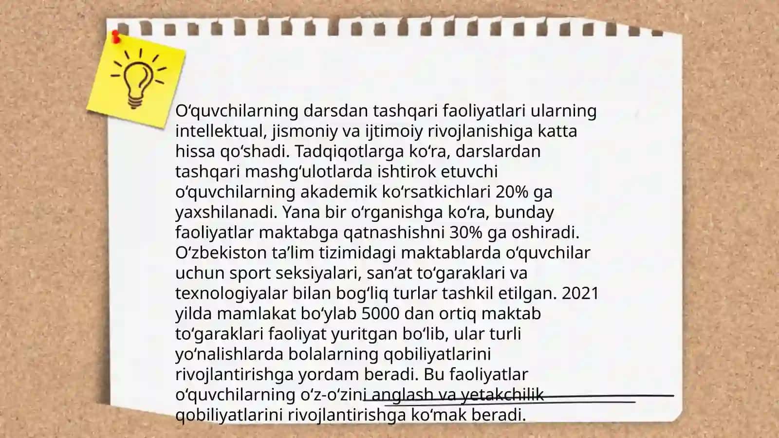 Sinfdan tashqari ishlarni tashkil etish texnologiyalari 4