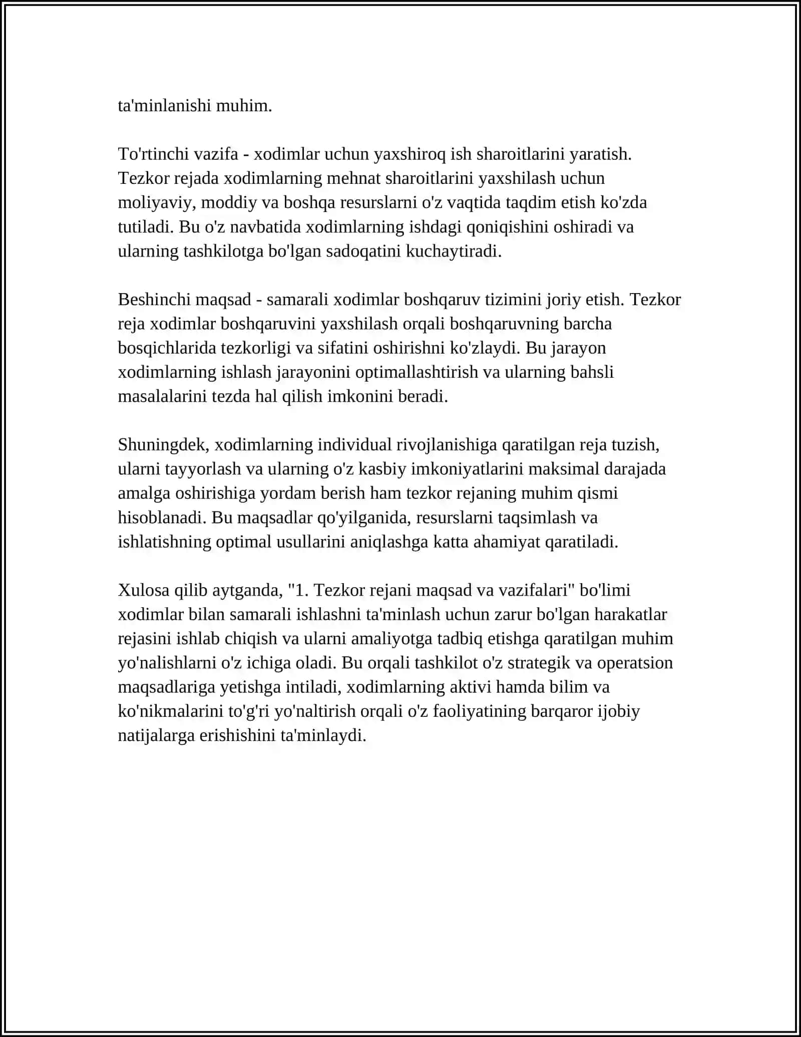 XODIMLAR BILAN ISHLASHNING TEZKOR REJASI 4