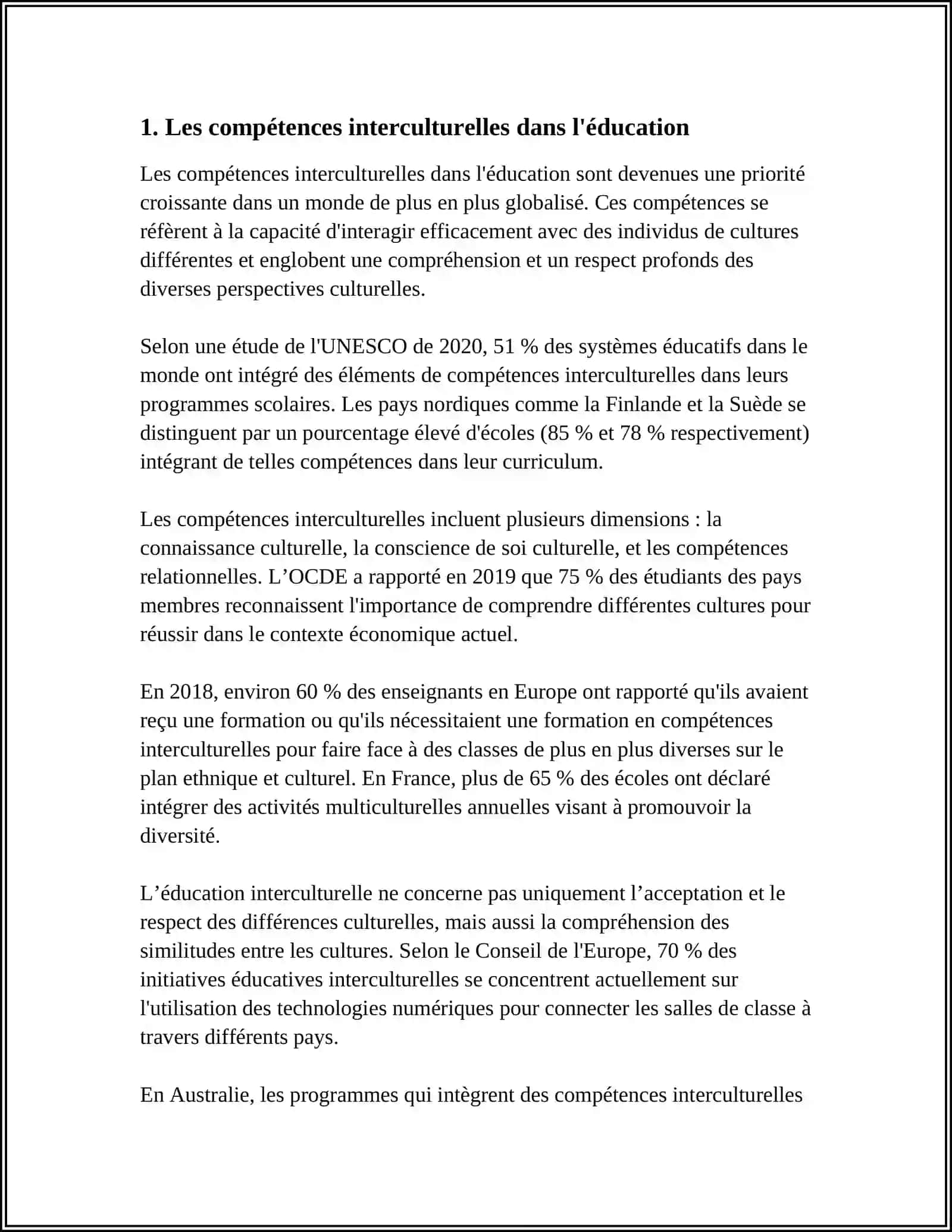 Les compétences interculturelles dans l'éducation 4