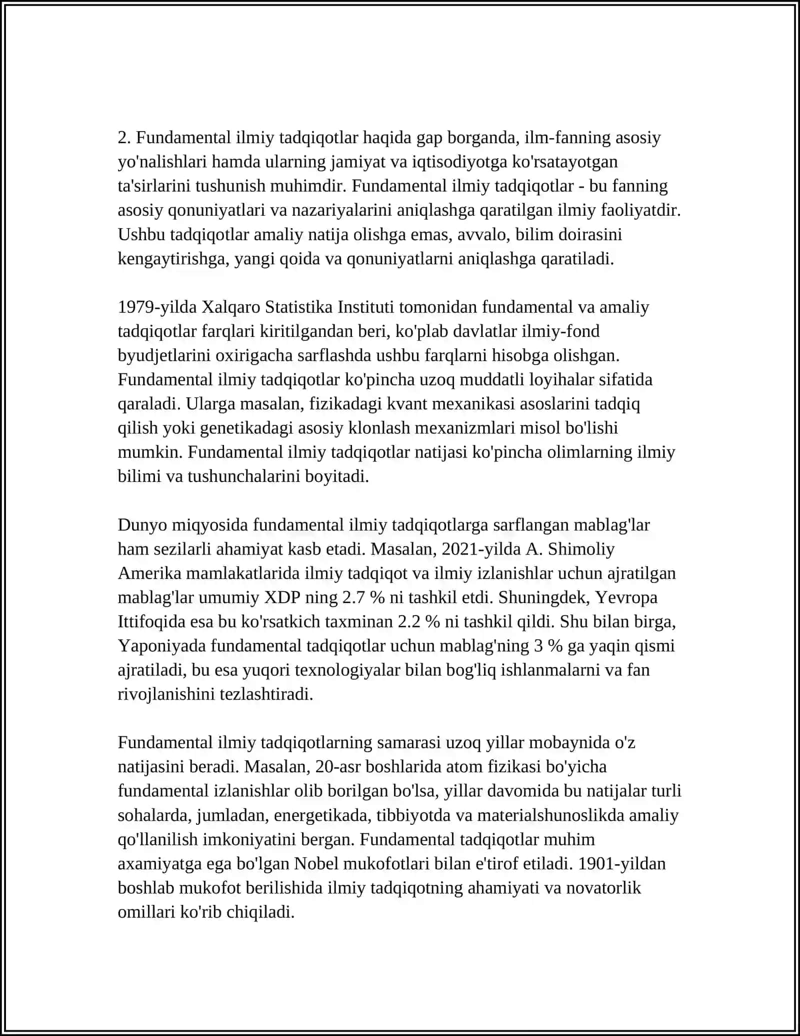 ILMIY TADQIQOT ISHLARINI TASNIFI.ILMIY TADQIQOT TURLARI VA SHAKILLARI 4