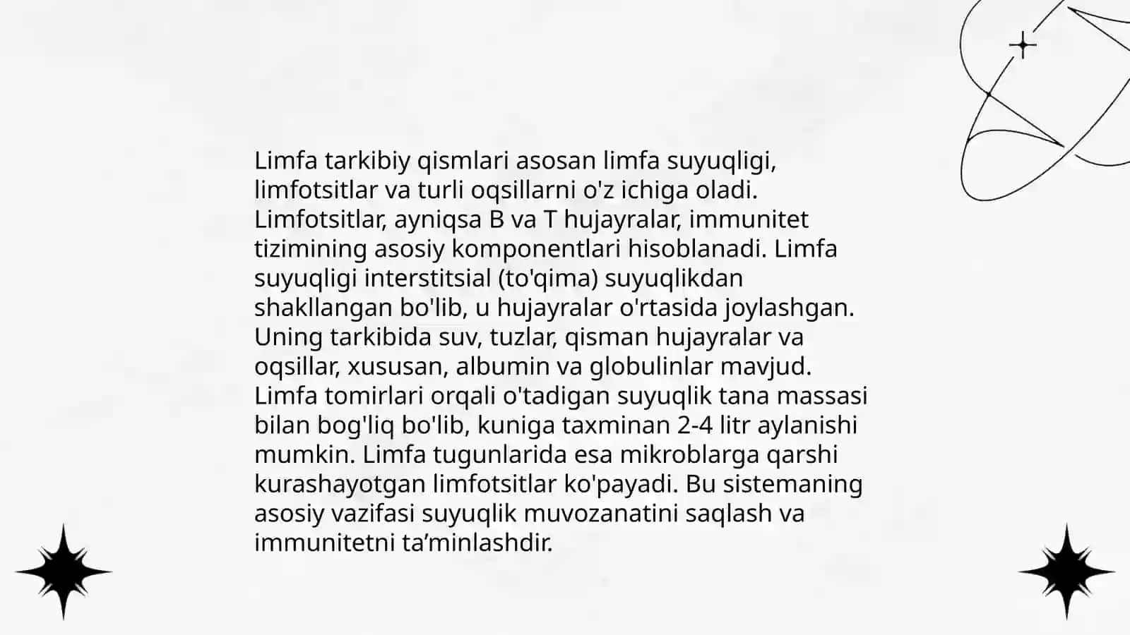 Limfaning tarkibi xususiyati va harakati 4