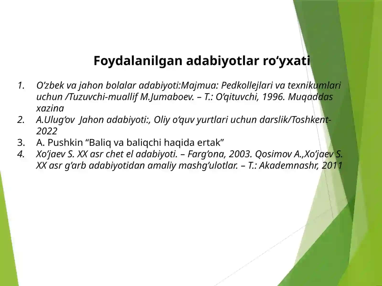 Chet el bolalar adabiyoti namoyondalari ijodi va uning yetakchi xususiyatlari 4