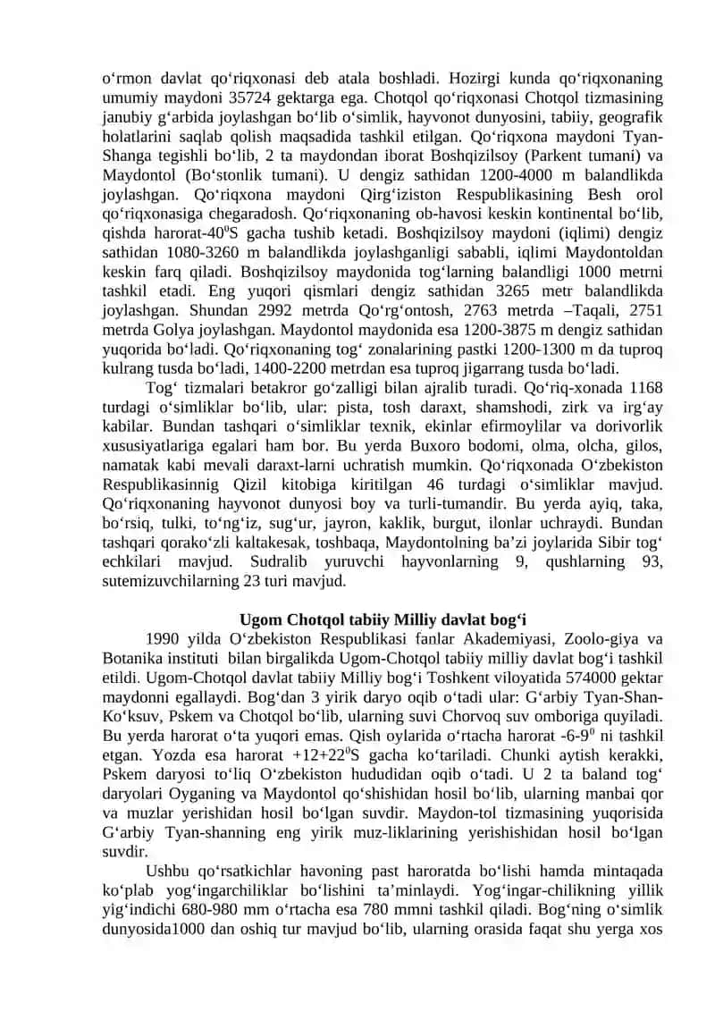 O’zbekiston Respublikasining Davlat Qo’riqxonalari 4