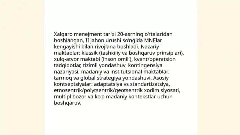 Xalqaro menejment fanining nazariy asoslari 4