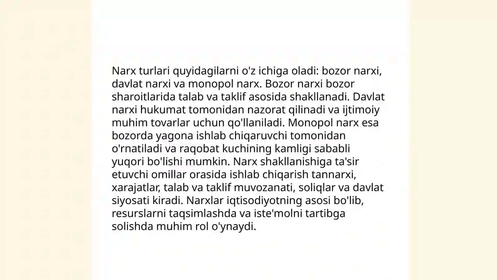 Iqtisodiyotda narx va uning shakillanishi 4