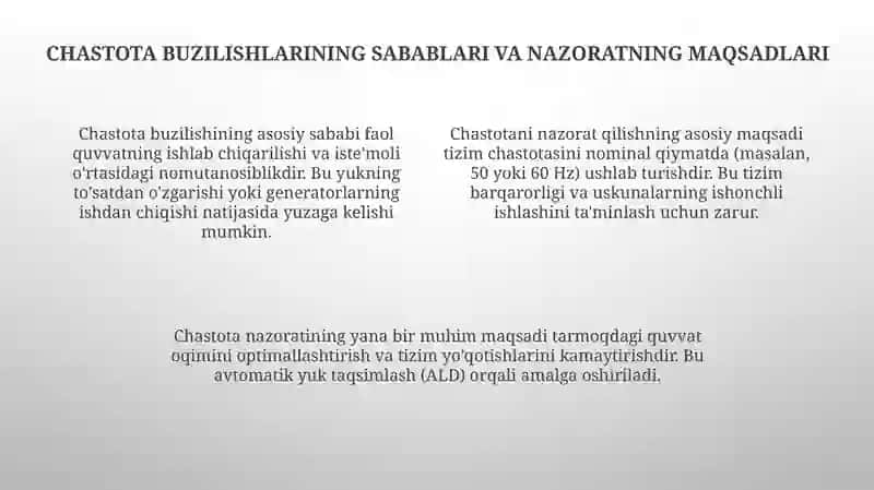 Chastota va aktiv quvvatni avtomatik rostlash 4