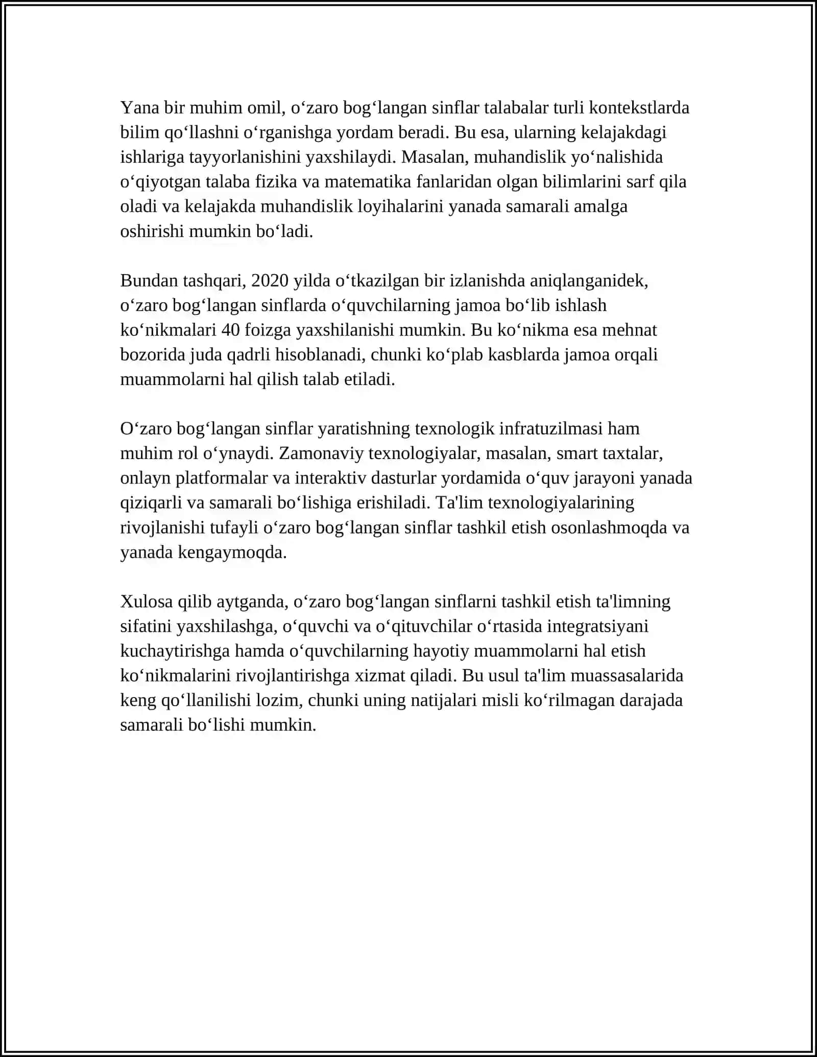 O‘ZARO BOG‘LANGAN SINFLARNI TASHKIL ETISH 4