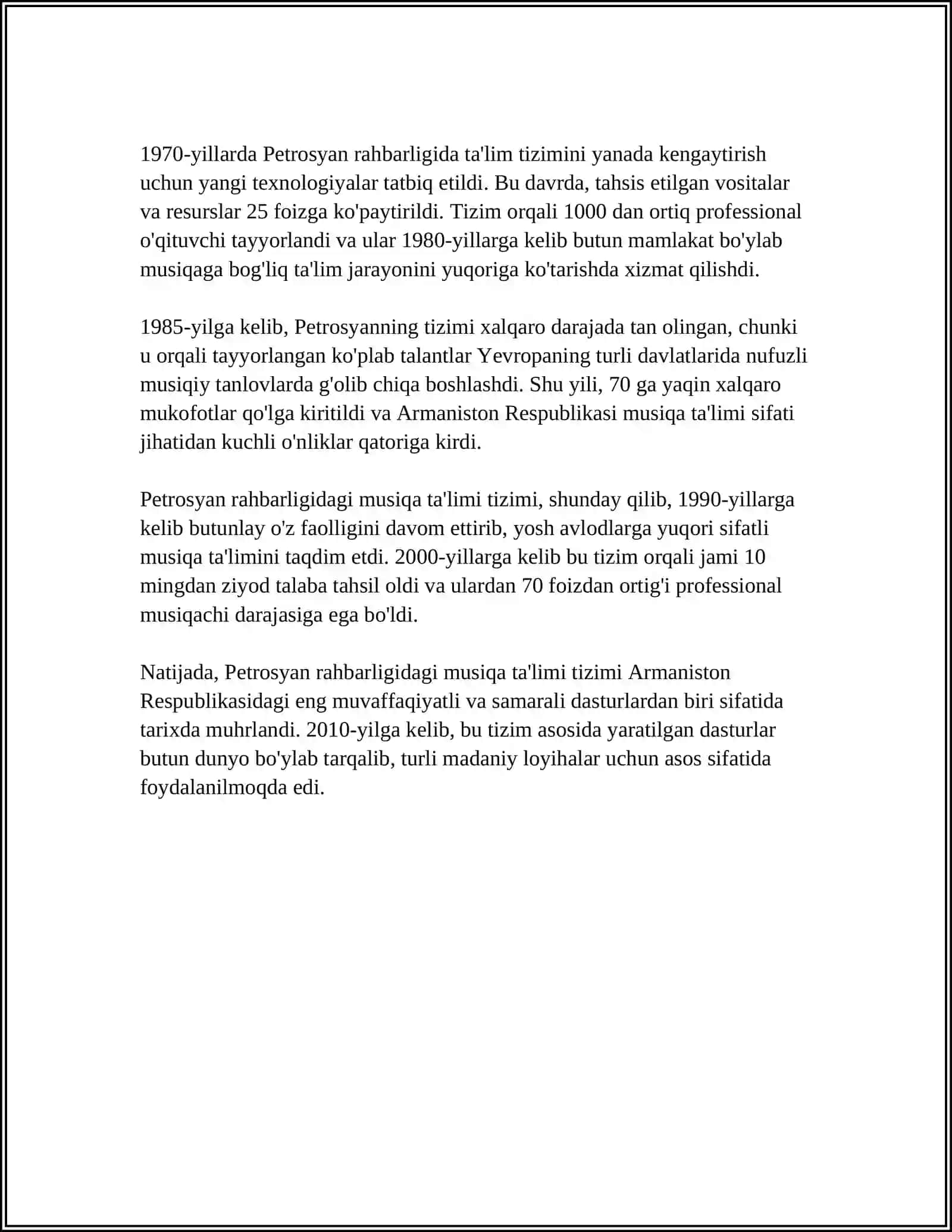 PETROSYANS RAHBARLIGIDA XALQ CHOLGʻULARINI TIZIMLI RAVISHDA MODERNIZATSIYALASHTIRISH 4