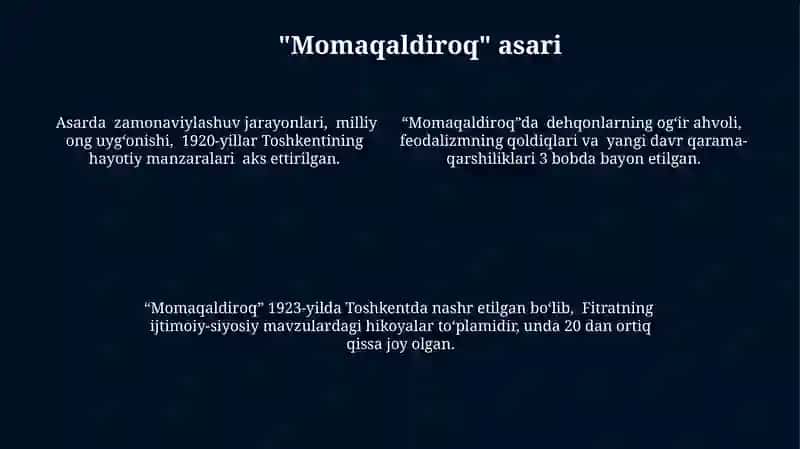 Fitrat va Zamonaviy O'zbek Adabiyoti 4