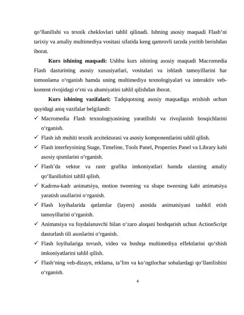 MACROMEDIA FLASH DASTURI HAQIDA MA’LUMOT 4