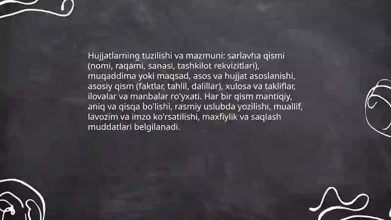 Sohaga oid maumot axborot hujjatlari va rekvizitlar 4