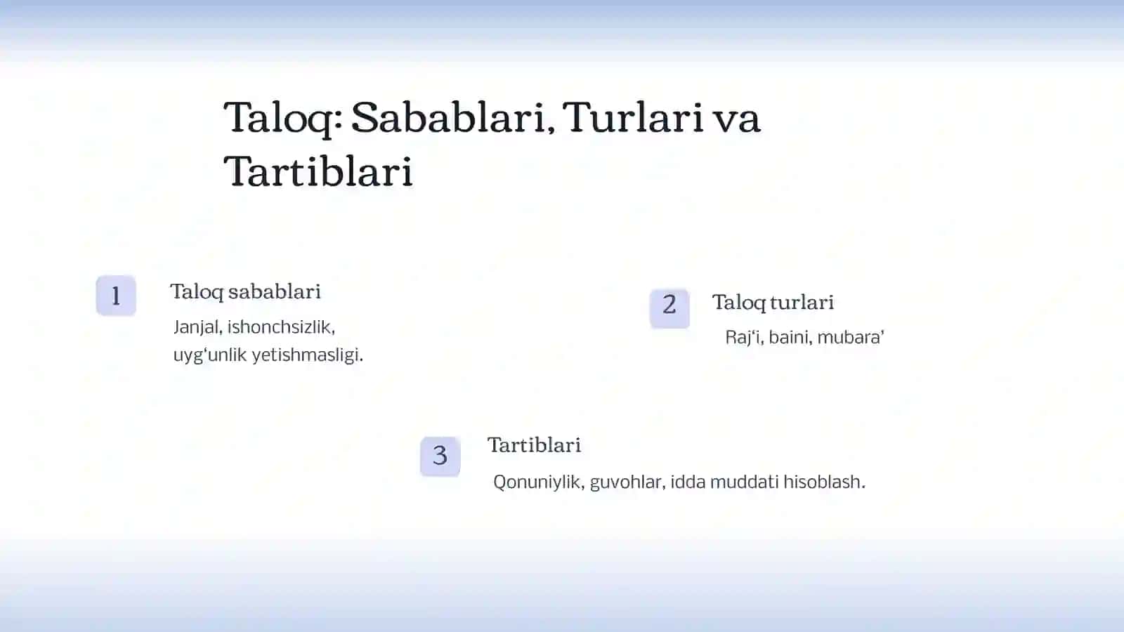 Islom Huquqshunosligida Oila, Nikoh, Taloq, Idda va Zihor 4