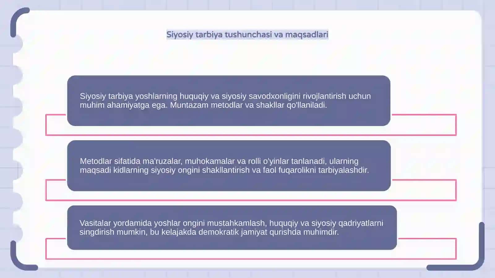 Bolalarni siyosiy va huquqiy ruhda tarbiyalashning metod, shakl va vositalari 4